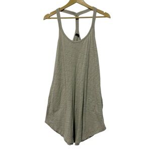 ATM Sage Green Small Racerback Mini Dress With Pockets Minimalist Boho Neutral